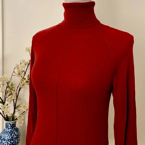 ZARA Seidel Jumper Red Turtleneck Sweater - Picture 10 of 15